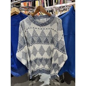 Vintage JJ Cochran Cotton Acrylic Geometric Knit Sweater XL